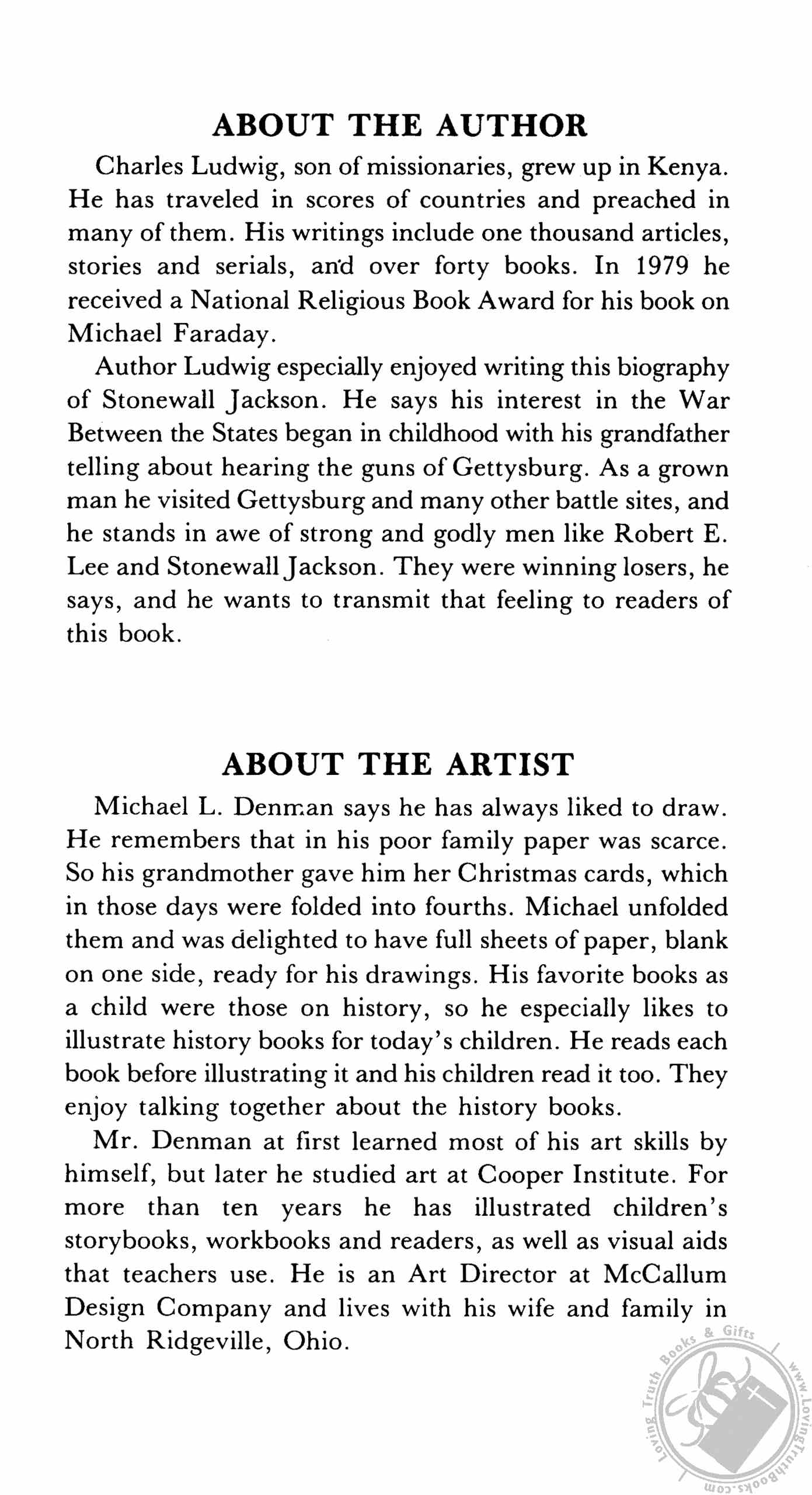 Stonewall Jackson Loved in the South Admired in the North (The Sowers) by Charles Ludwig (Book