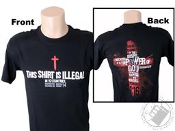 T-Shirt: Black This Shirt is Illegal (Adult Extra Large / XL),Voice of the Martyrs