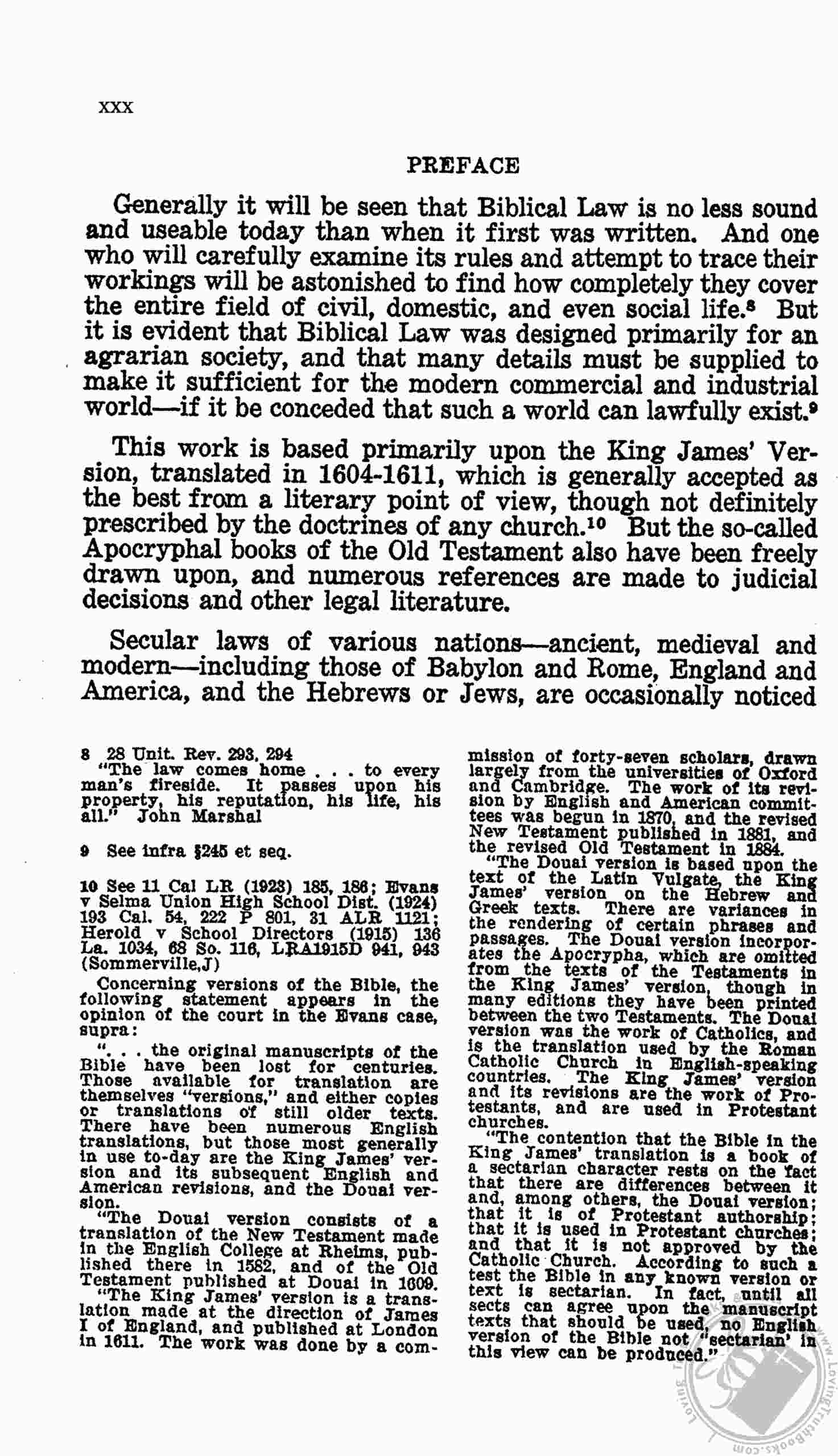 Biblical Law A Text of the Statutes, Ordinances, and Judgments of the