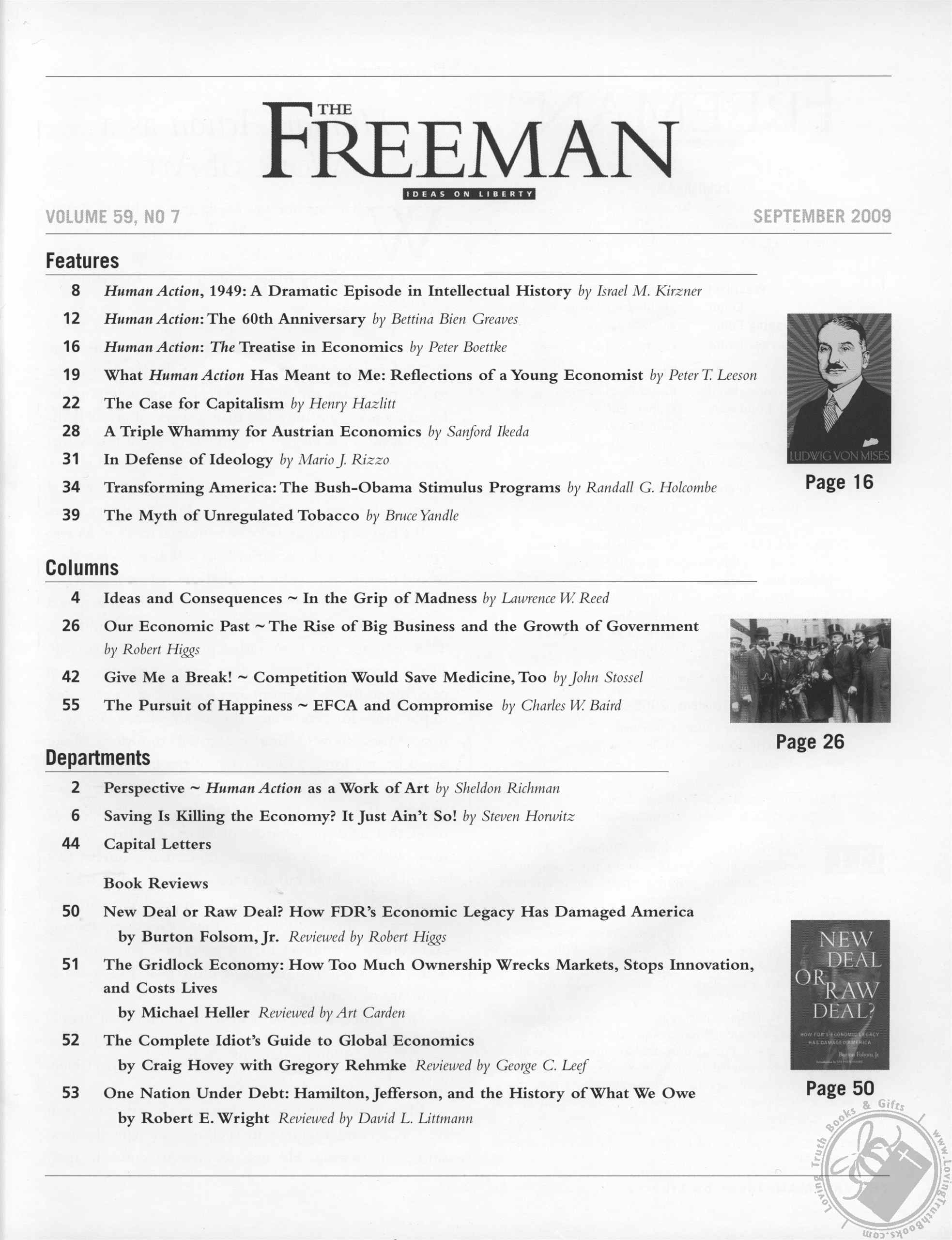Freeman, Ideas On Liberty Magazine Human Action Turns 60 (September