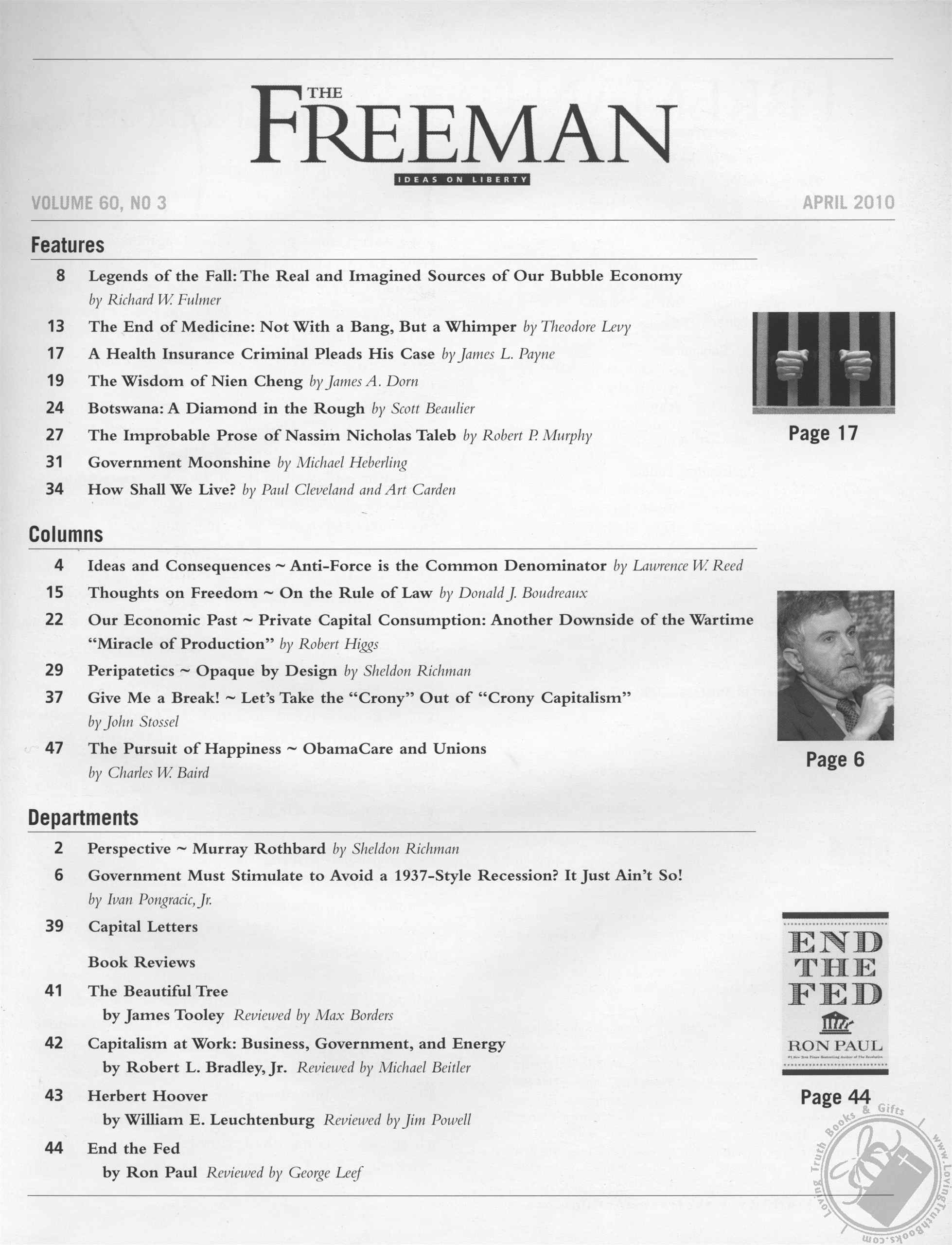 Freeman, Ideas On Liberty Magazine Health Insurance Criminal (April