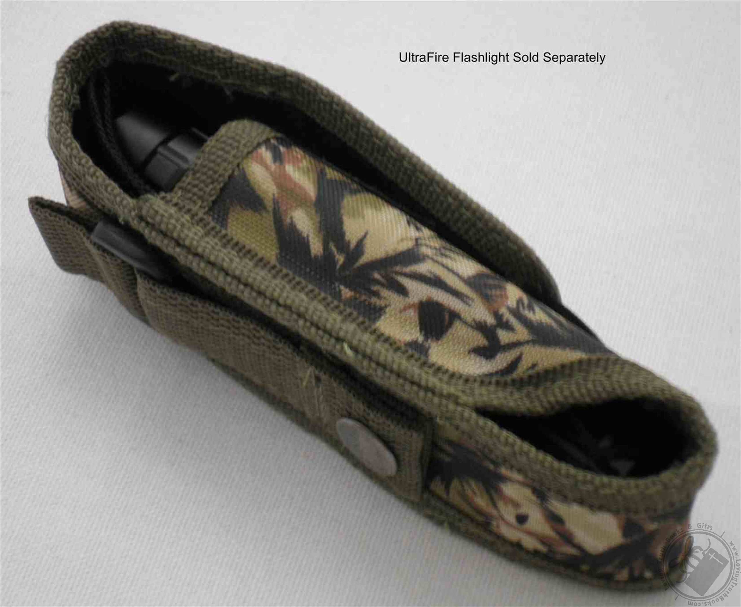 Large Camouflage Nylon Tactical Flashlight Holster by UltraFire
