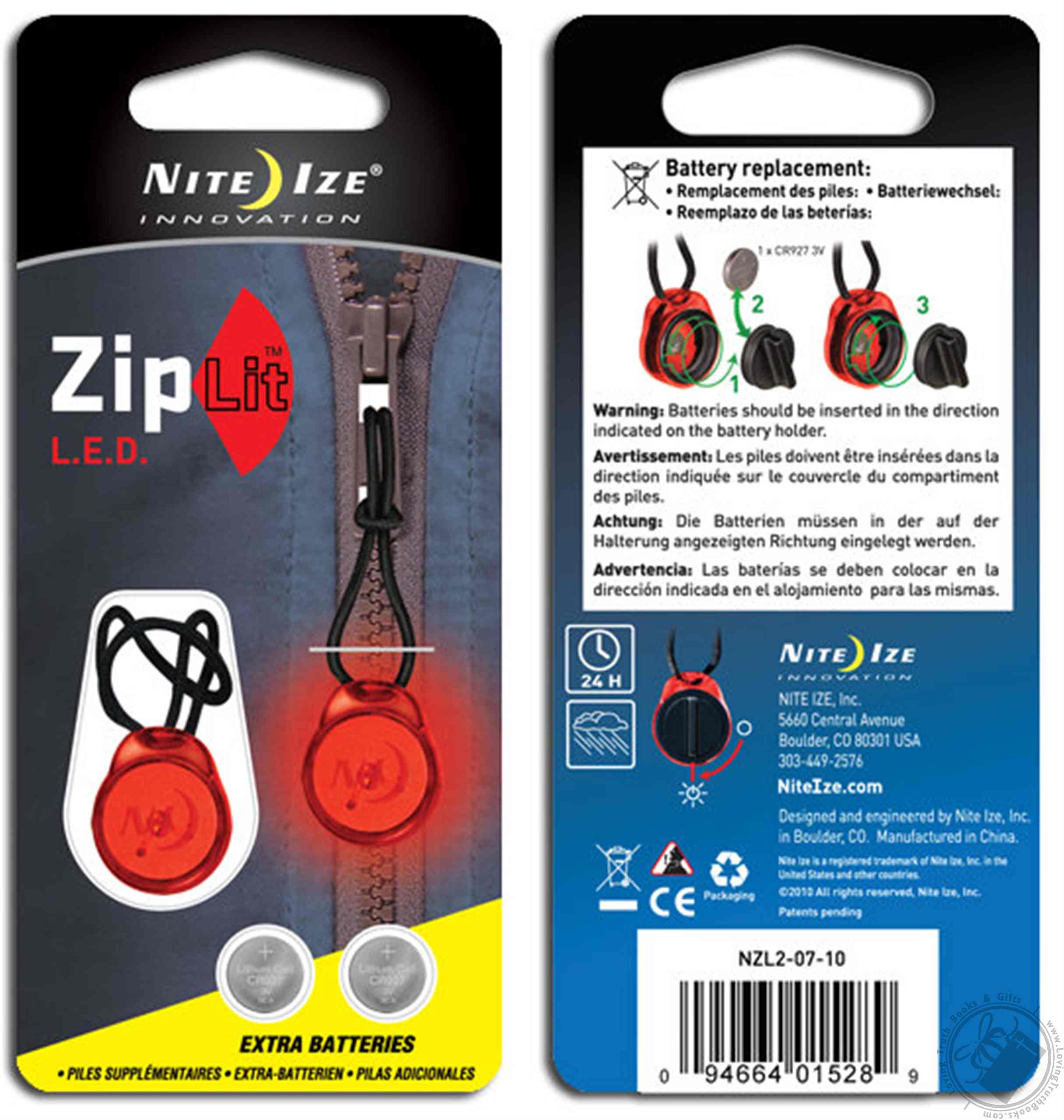 ZipLit Red LED Saftey ZipperPull by Nite Ize (Tools & Accessories