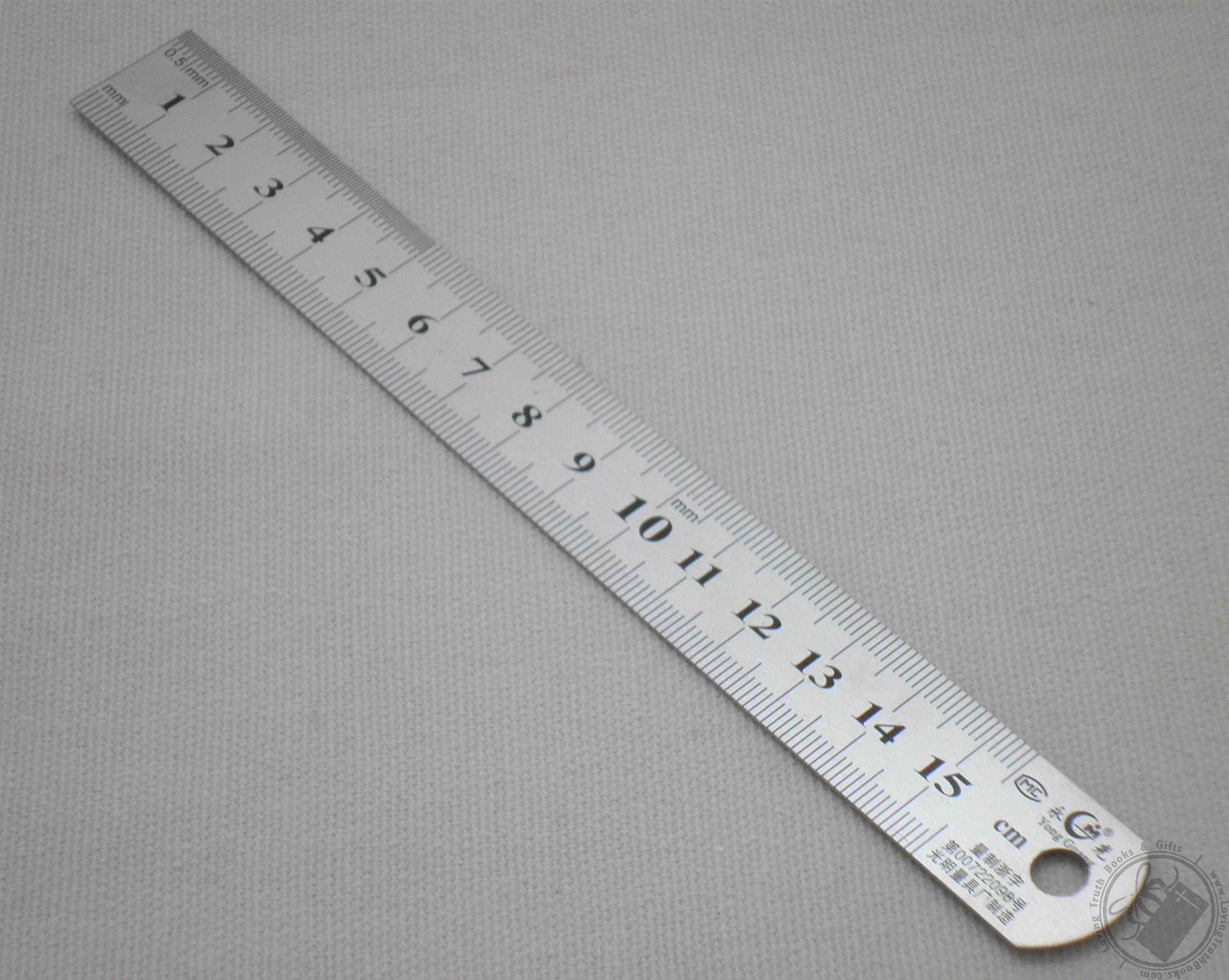 Mini 15 cm / 6 inch Stainless Steel Ruler with Hang Hole by Loving