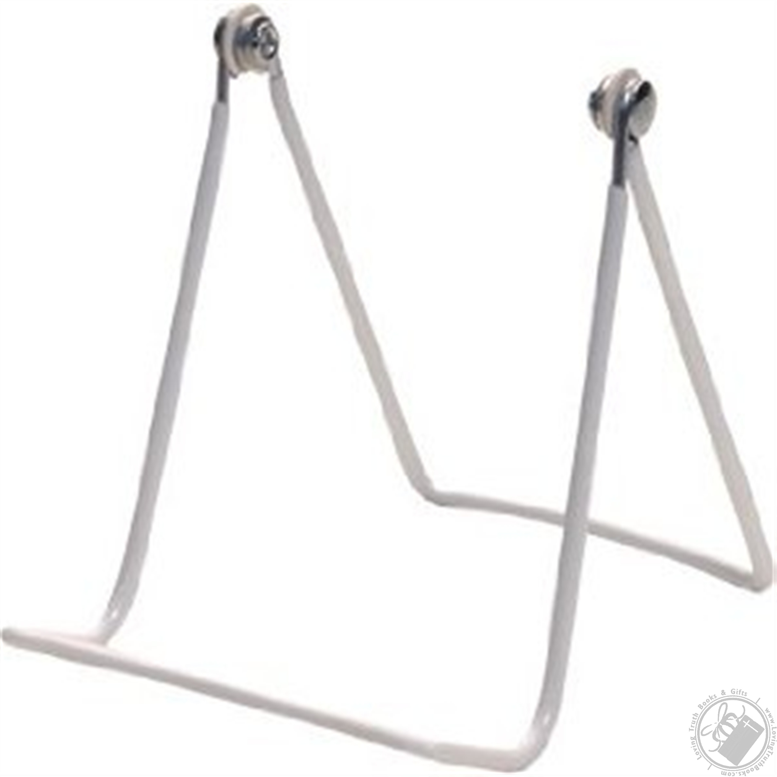 Set 2 Twowire Adjustable White Vinyl Coated Book/ Plate Display Stands/ Display Easel (33/4