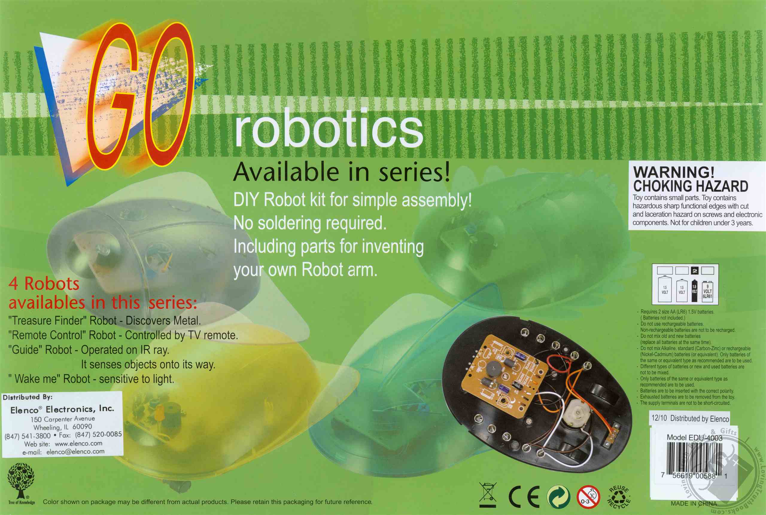 Do It Yourself Robot Kit Wake Me Light Sensitive Robot Construction Kit