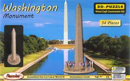 3-D Wooden Puzzle: Washington Monument (Wood Craft Construction Kit) 34 Pieces Ages 7 and Up,Puzzled Inc