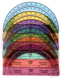 Set: 2-Pack of View-Thru Colorful 6 Inch Safe-T Protractor (See Through Saftey Protractors),Safe-T Products Inc.