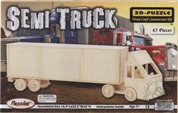 3-D Wooden Puzzle: Semi Truck (Wood Craft Construction Kit) 65 Pieces Ages 7 and Up (Puzzle/ Wooden),Puzzled Inc