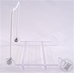 Set: 2 Pack Adjustable White Wire and Clear Acryllic Display Stands/ Plate Stand/ Display Easel/ iPAD Holder/ Tablet Stand (Acryllic base is 5-3/4 in L x 4 in W, White Vinyl Coated Back Wire is 4-3/4 in H),Gibson Holders