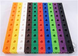 Set: 100 Linking Cubes / Linking Colorful Counters / Hands-on Math Counting Cubes (10 colors - Small Parts, Not for children under 3),Loving Truth Books & Gifts