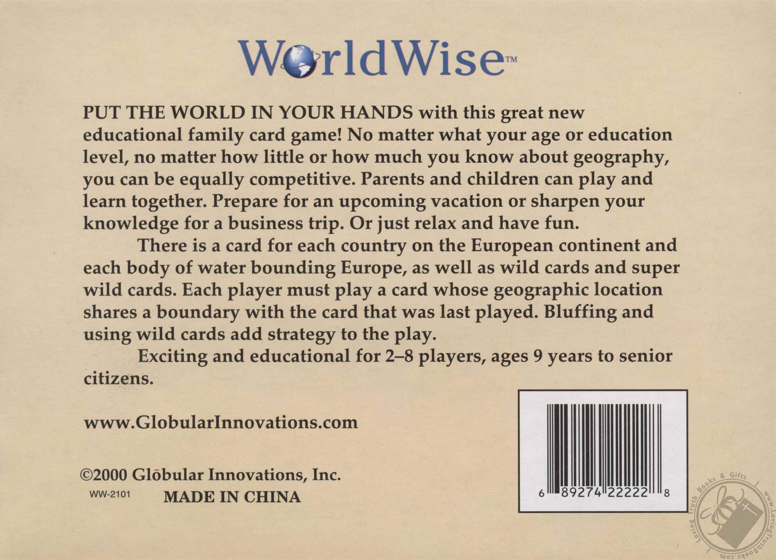 World Wise A Geography Card Game, European Edition (Europe Geography