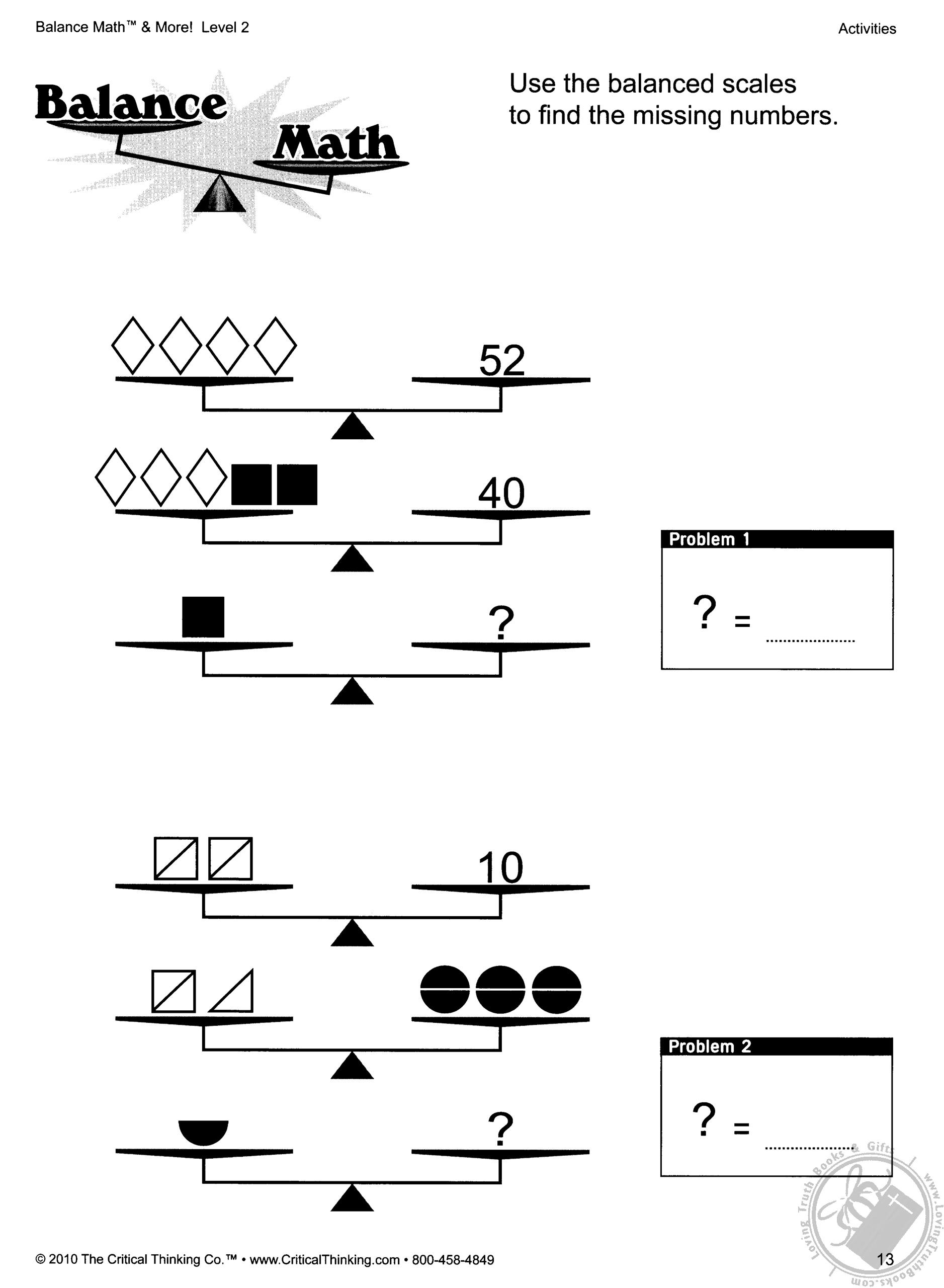 Balance Math & More! Level 2 (Grades 412+) by Robert Femiano (Book