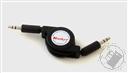 3.5mm M-M Auxiliary Retractable Black Audio Cable / Cord for iPhone, PC, 3G, iPad, Tablet (2' Feet),Loving Truth Books & Gifts