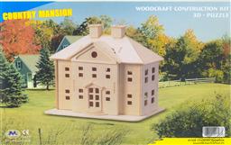 3-D Wooden Puzzle: Country Mansion (Wood Craft Construction Kit) 40 Pieces Ages 7 and Up,Puzzled Inc
