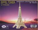 3-D Wooden Puzzle: Eiffel Tower (Wood Craft Construction Kit) 21 Pieces Ages 5 and Up,Puzzled Inc