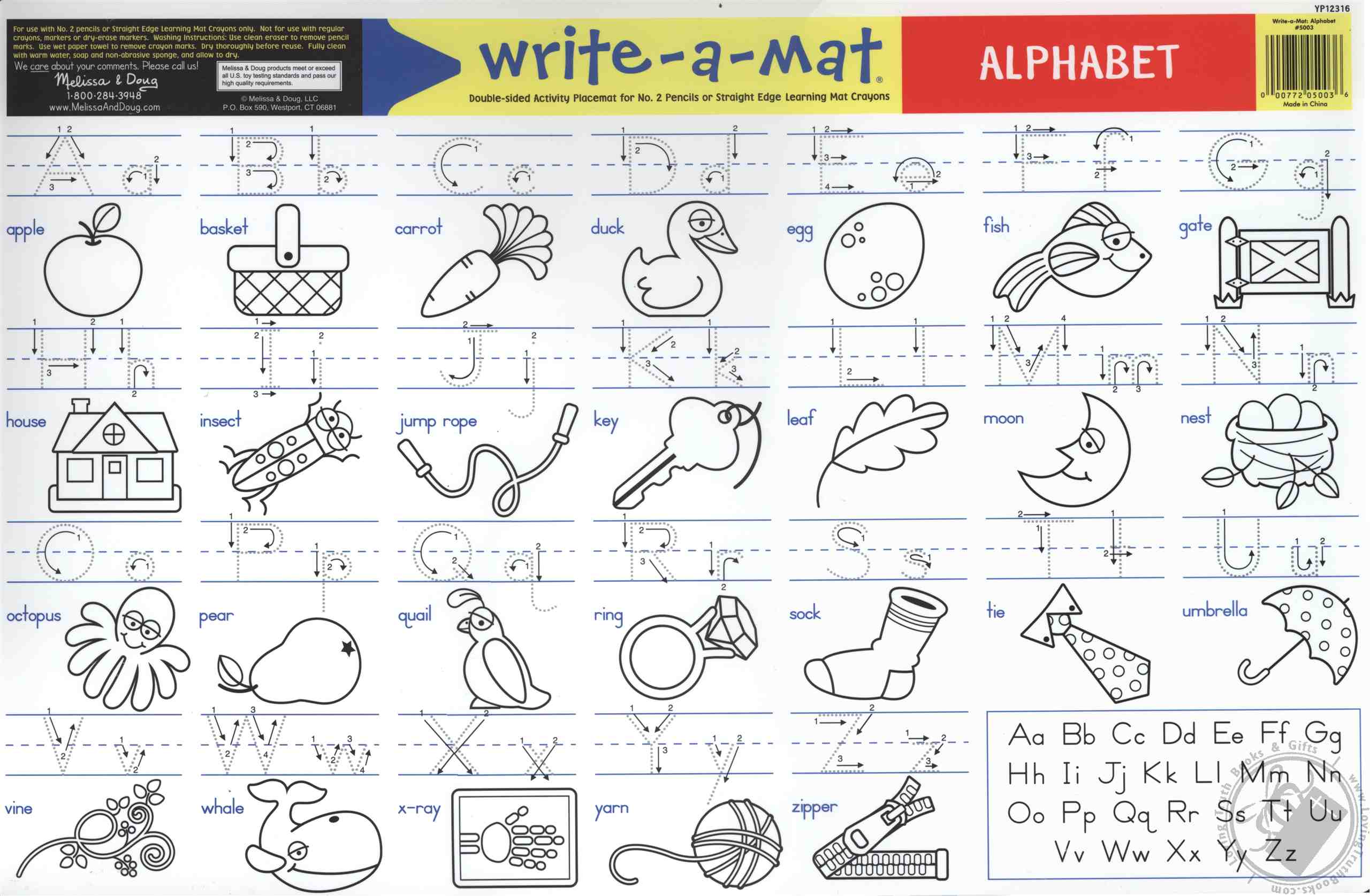 New - Melissa & Doug - The Straight Edge - Learning Mat Crayons