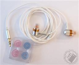 White and Orange Metallic Standard Plug In-Ear Stereo Headphones with Extra Ear Cushions (3.5 MM Jack) White Earbuds,Loving Truth Books & Gifts