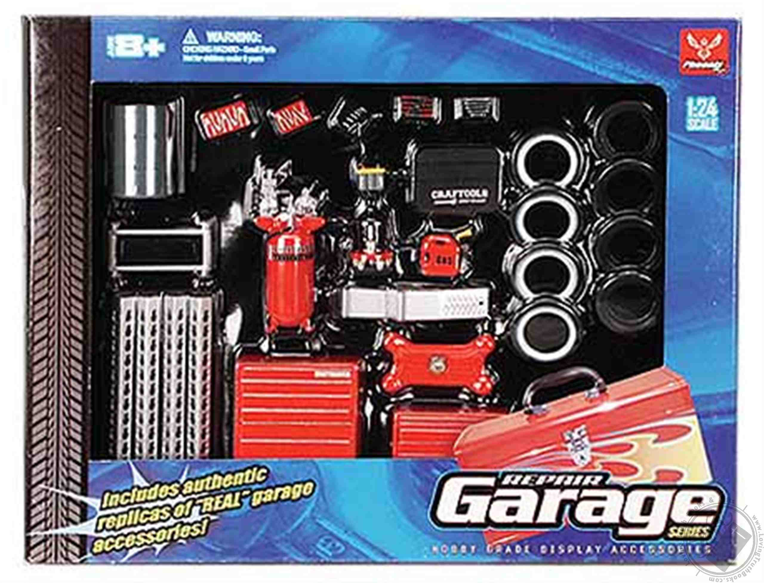Repair Garage Hobby Grade Diorama Accessory Set (Scale 124) (Die Cast Accessories) by Phoenix