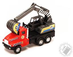 Construction Truck Excavator Diecast Vehicle with Pullback Action (Color: Red),Shing Fat LTD