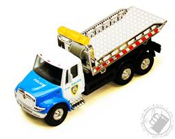 International Police Rollback Tow Truck Diecast with Pullback Action (Color: Blue),Shing Fat LTD
