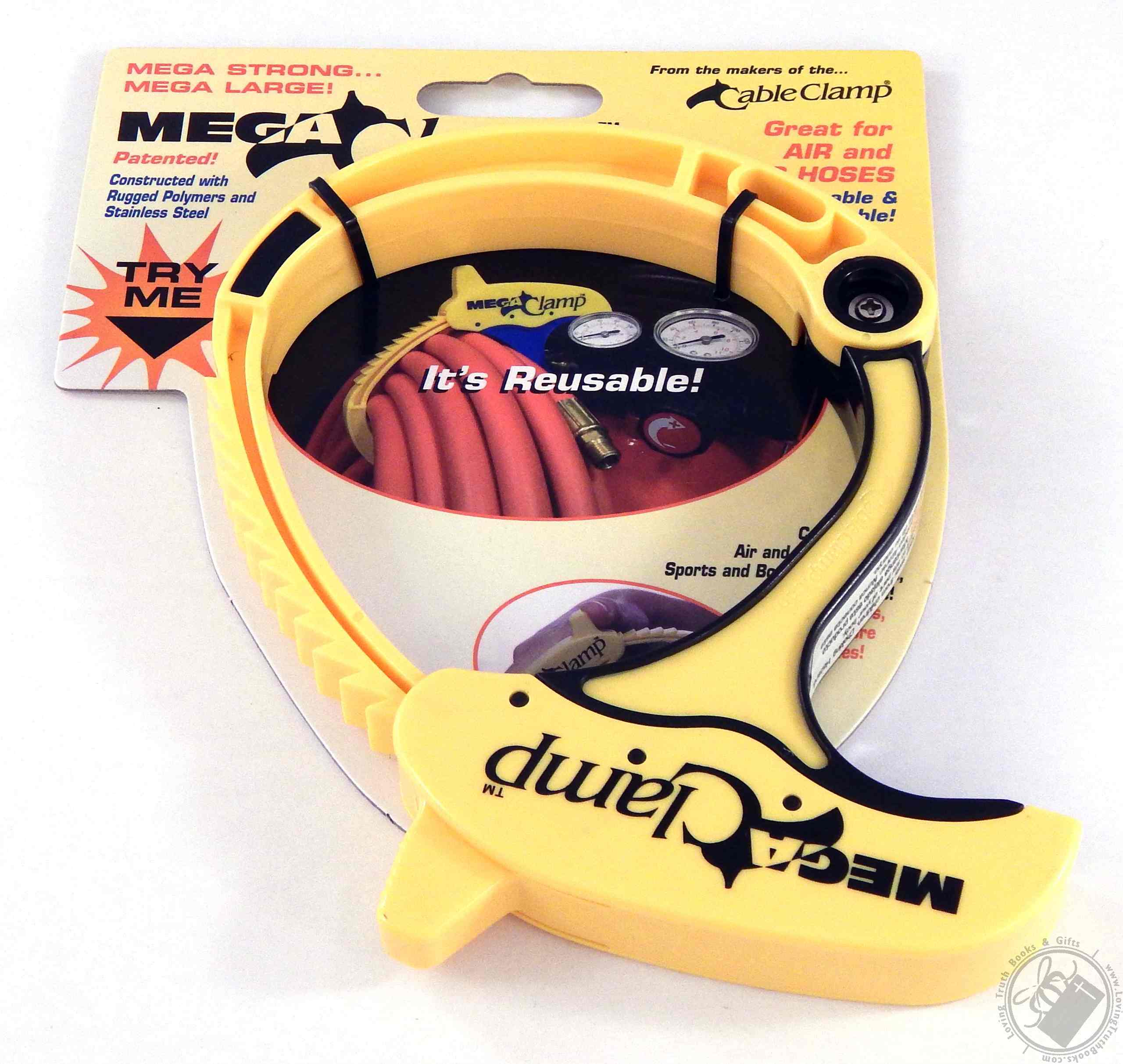 Mega Clamp EXTRA / VERY LARGE Cable / Hose / Rope Clamp, Yellow (Set / Pack of 3) by QA