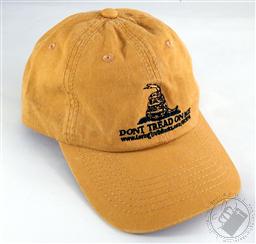 Embroidered Mustard Yellow Don't Tread on Me Hat / Gadsden Baseball Cap,Loving Truth Books & Gifts