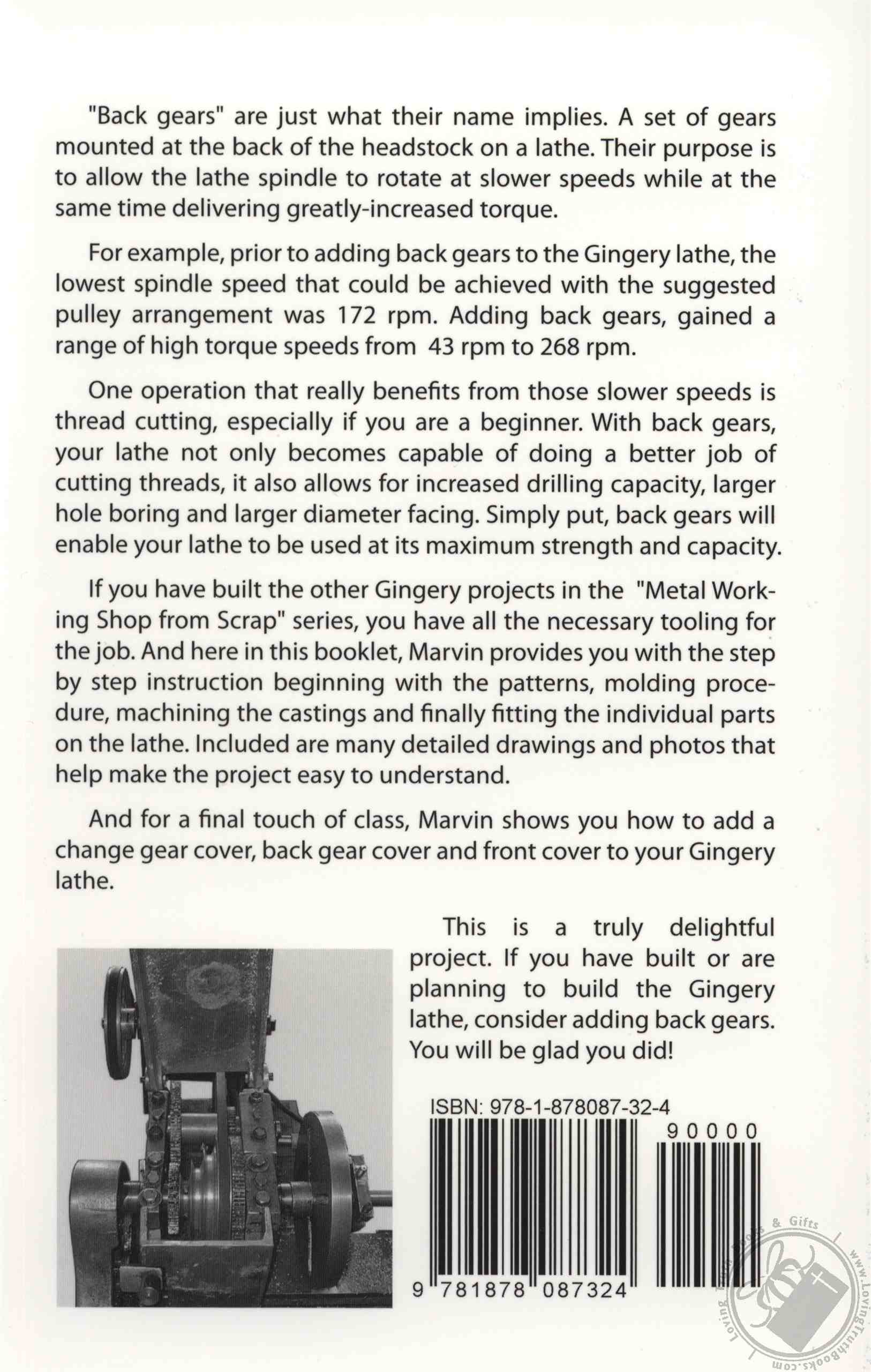 Back Gears for the Gingery Lathe by Marvin Guthrie (Book / Paperback