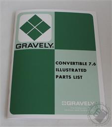 Gravely Tractor 7.6 Illustrated Parts List, Manual, Super/ Custom Convertible,Gravely
