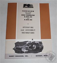 Ferguson A-BO-22 A-BO-32, 3 Point Lift Type Tandem Disc Harrow Operators Manual,Harry Ferguson Inc.