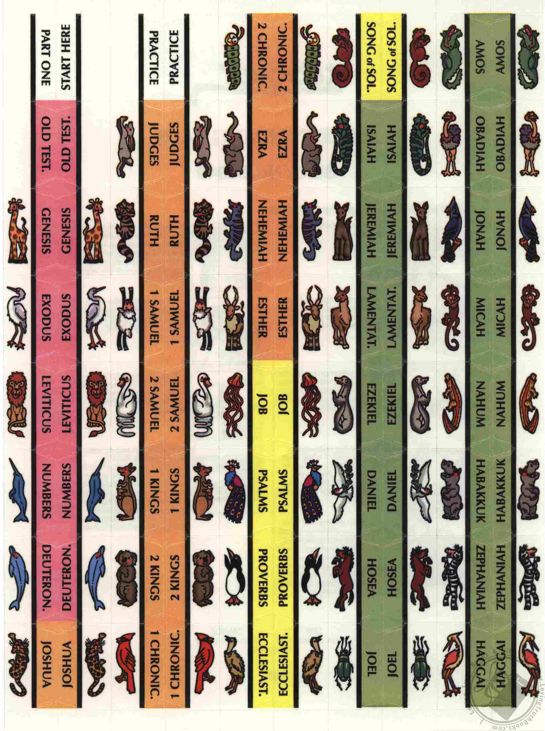 Noah's Ark Rainbow Bible Indexing Tabs for any Size Bible (Bible