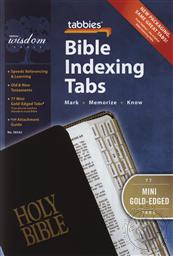 Mini Gold Bible Indexing Tabs fo any Bible, Best Fit for Bibles 7 inches or smaller (Bible Reference Tabs),Tabbies