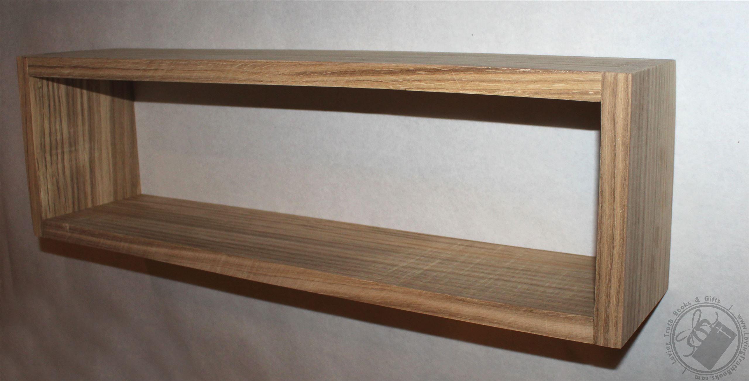 Solid White Oak Real Wood Floating Box Shelf, Rectangular CD Shelf