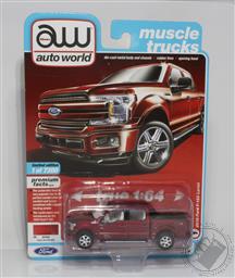 CHASE, Auto World Ford F-150 Pickup Truck 1:64 Scale Diecast Model (Ruby Red), Ultra Red,Auto World