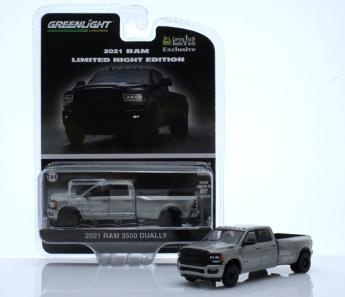 PREORDER RAW CHASE, 2021 Dodge Ram 3500 Dually - Limited Night Edition - Diamond Black Crystal Pearl-Coat - Loving Truth Exclusive, Green Machine - Greenlight 51472 (AVAILABLE JAN-FEB 2023),Greenlight Collectibles 