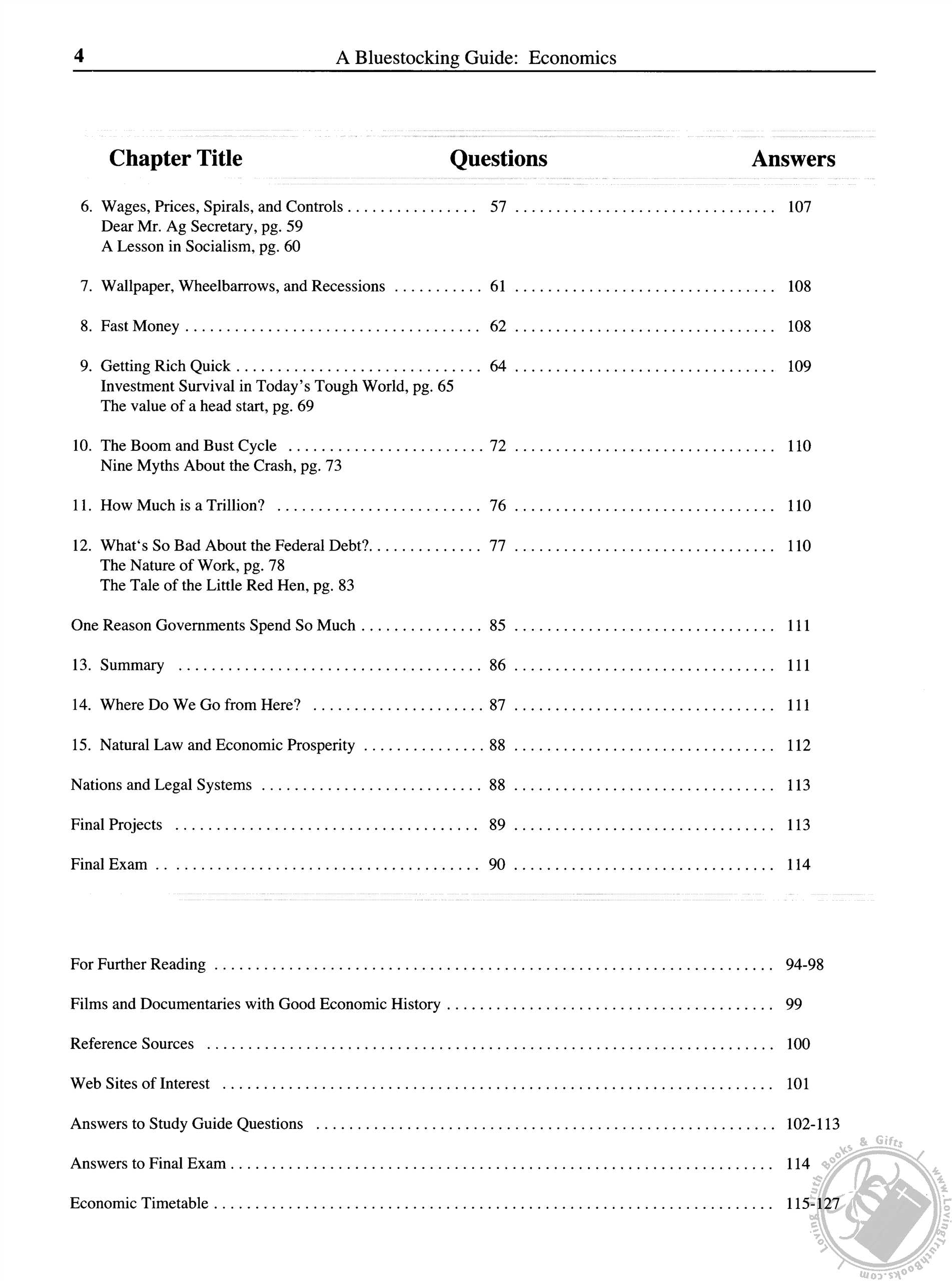 Bluestocking Guide Economics An Uncle Eric Book Study Guide For Bluestocking Guide Economics An Uncle Eric Book Study Guide For