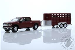 PREORDER Hitch & Tow Series 27 - Hitch & Tow Series 27 - 2019 Ford F-150 XLT with Livestock Trailer (AVAILABLE JAN-FEB 2023),Greenlight Collectibles