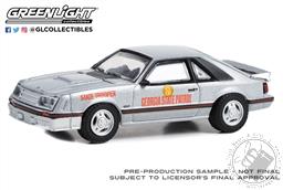 PREORDER Hot Pursuit Series 44 - 1982 Ford Mustang GT - Georgia State Patrol State Trooper Test Car (AVAILABLE FEB-MAR 2023),Greenlight Collectibles