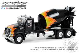 PREORDER S.D. Trucks Series 18 - 2019 Mack Granite Cement Mixer - Black with Flames (AVAILABLE FEB-MAR 2023),Greenlight Collectibles