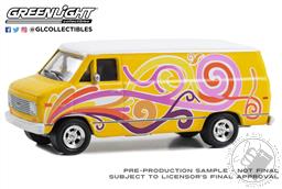 Vannin' - 1976 Chevrolet G20 Custom Van - Yellow with Swirls (Hobby Exclusive) Preorder November 2023,Greenlight Collectibles
