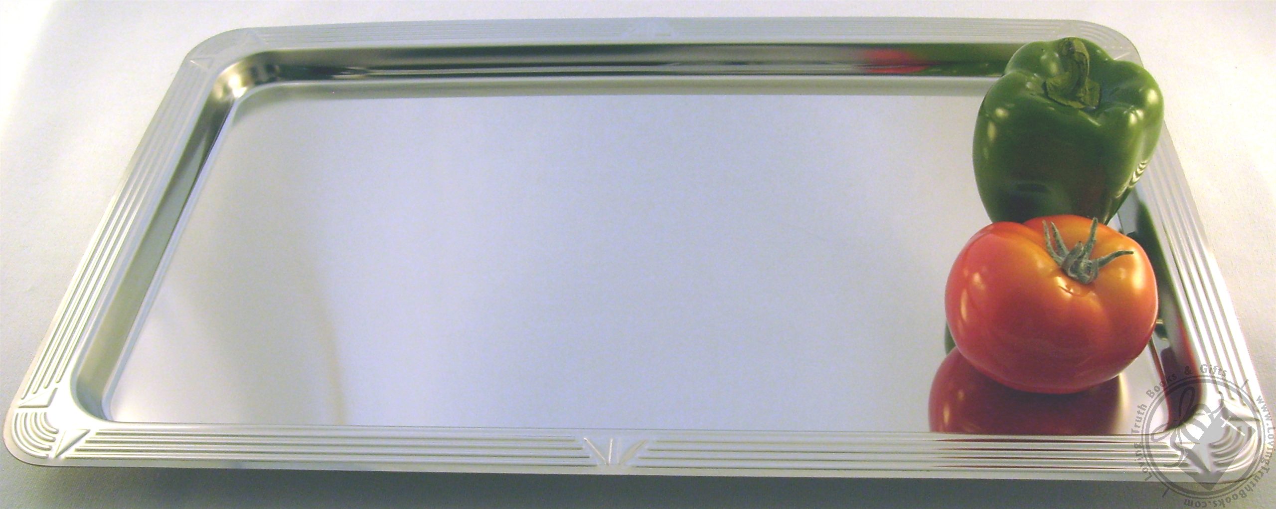 Old World Cuisine Extra Large Rectangle Stainless Steel Serving Tray