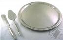 Set: Stainless Steel Cake Tray with Server & Knife,Old World Cuisine