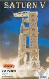 3-D Wooden Puzzle: Saturn V Rocket (Wood Craft Construction Kit) 106 Pieces Ages 7 and Up,Puzzled Inc