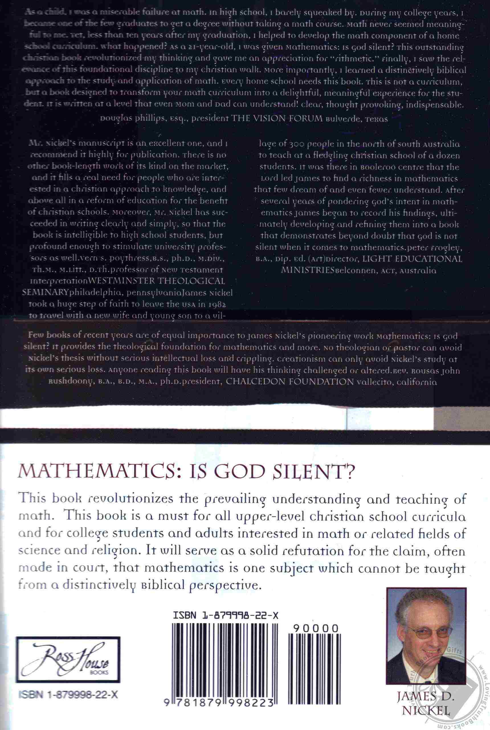 Mathematics is god silent by james nickel book paperback loving